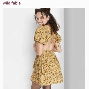 Wild Fable yellow floral dress EUC size XS smoke free home